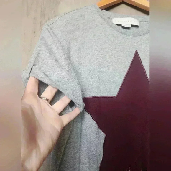 Stella Mccartney Grey Embellished Star Fringed Rodeo T-Shirt Women's Medium - Picture 5 of 9